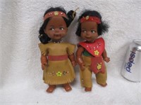 Pair of Vintage Rubber Indian Dolls