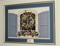 Lot #3665 - Framed floral and butterfly print