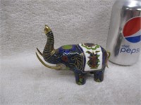 Painted Enamel Brass Elephant
