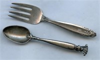 Sterling Child's Baby Spoon & Fork Prelude 4"
