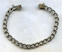 Sterling Decorated Bracelet Chain 7.5"