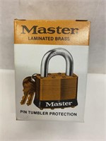 (6x bid)Master Laminated Brass Pin Tumbler Padlock