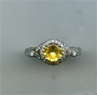 Sterling Ring S9 Yellow Topaz
