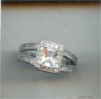 Sterling Ring S8.5 Wide Band Large Setting