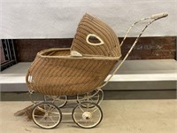 Antique/Vintage Wicker and Metal Doll Stroller