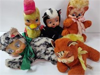 5 1950'S PLUSH TOYS BY RELIABLE, DECCA, & ALLIED