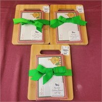 3 New small cutting boards with recipe cards