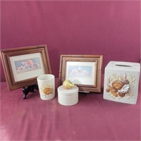 Sea Shell Tissue box, cup, Trinket box and 2