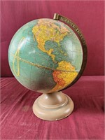 Vintage world globe 14" tall