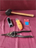 Vintage Stanley hand plane, tin snaps, rubber