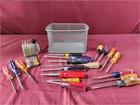 Basket of screwdrivers, assorted sizes