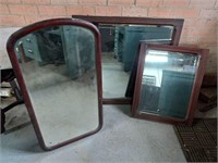 Oval Marble Top Table and (3) Mirrors