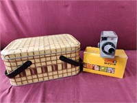 Brownie Kodak movie camera vintage, metal basket