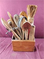 Vintage utensils and box