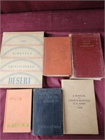 Vintage books, educational, law, military