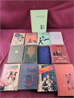 13 vintage books, Lassie, power boys, treasure