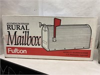 (2x bid)Fulton Aluminum Finish Rural Mailbox