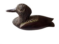 rare heavy carved ebony duck decoy