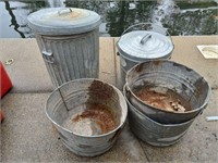 Garbage Cans and Galvinized Tubs