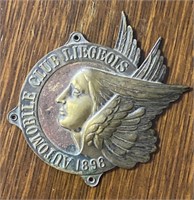 1898 Automobile Club Metal Badge 4"