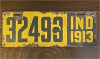 1913 IN License Plate