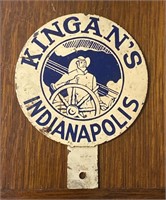 Kingan's Indpls License Plate Badge