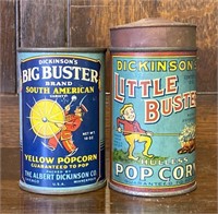 Dickinson's Big & Little Buster Popcorn Tins