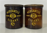 Two 5-cent Mercantile Cigar Jars