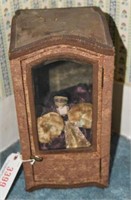 Lot #3399 - Antique doll in single door beveled