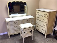 DIXIE STYLE DRESSER, CHEST OF DRAWERS , MIRROR, &