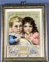 1893 Hoods Sasparilla Advertising Calendar Top