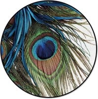 PEACOCK FEATHER ROUND AREA RUG