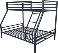 METAL TWIN OVER FULL NAVY BLUE BUNK BED