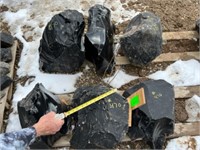 6 Large Rocks- Davis Greek Rainbow Obsidian