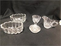 2 Clear Glass Spoon Holders