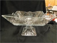 Vintage Square Glass Compote Bowl