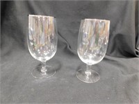 6 Silver Colored Rimmed Water Glasses