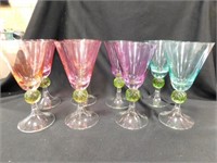 8 Colored Wine Goblets
