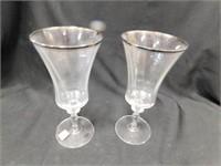 8 Silver Colored Rimmed Goblets