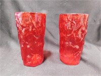 Cranberry Coin spot Glass Tumblers