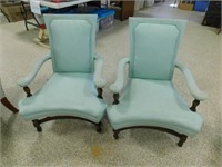 2 Vintage Light Blue Chairs
