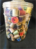Large Container of Old Spools of Thread