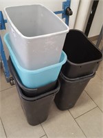 7 asst. waste bins