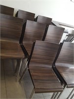 molded wooden chairs, stackable
