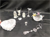 Clear Glass Figurines, Heart Dish
