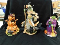 3 Halloween Ceramic Figures