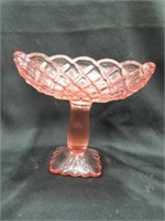 Vintage LE Smith Pink Glass Candy Dish