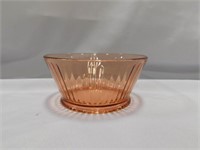 Vintage Light Pink Depression Glass Bowl