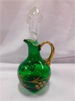 Vintage Frosted Lime Green Cruet