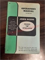 Model H spreader operator's manual John Deere.